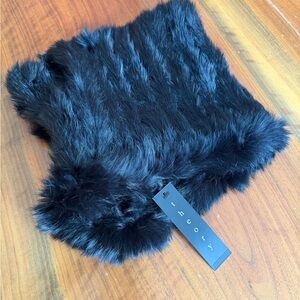 Theory Black Luxe Fur muffler scarf